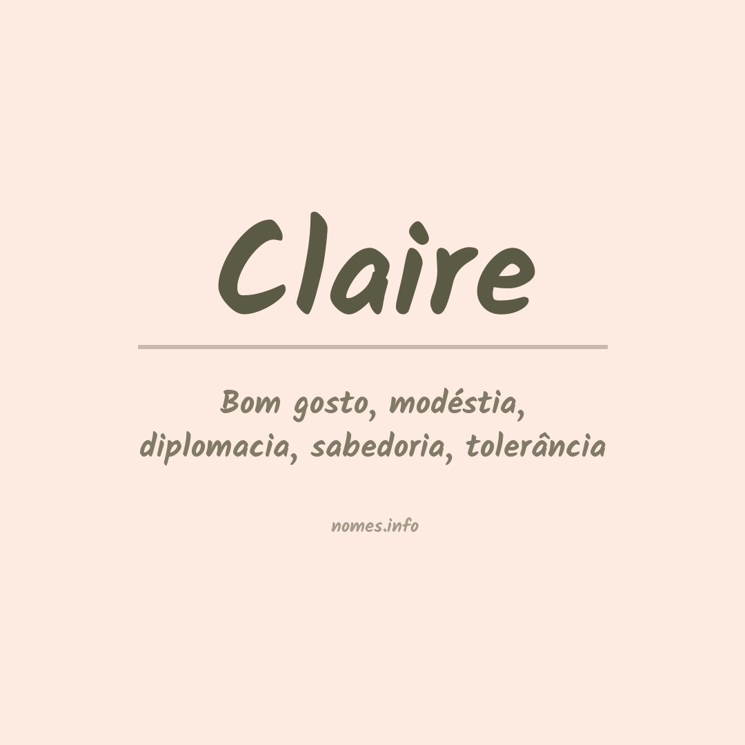 Significado do nome Claire