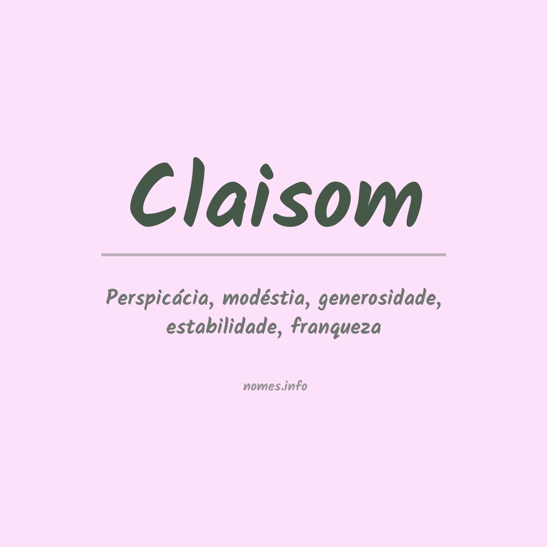 Significado do nome Claisom