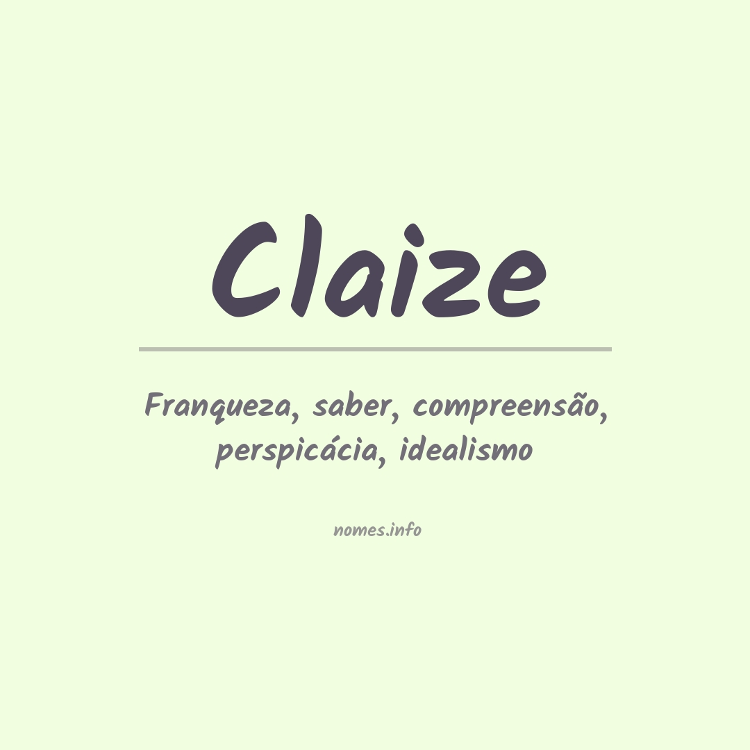 Significado do nome Claize