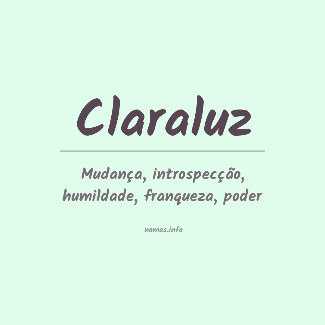 Significado do nome Claraluz