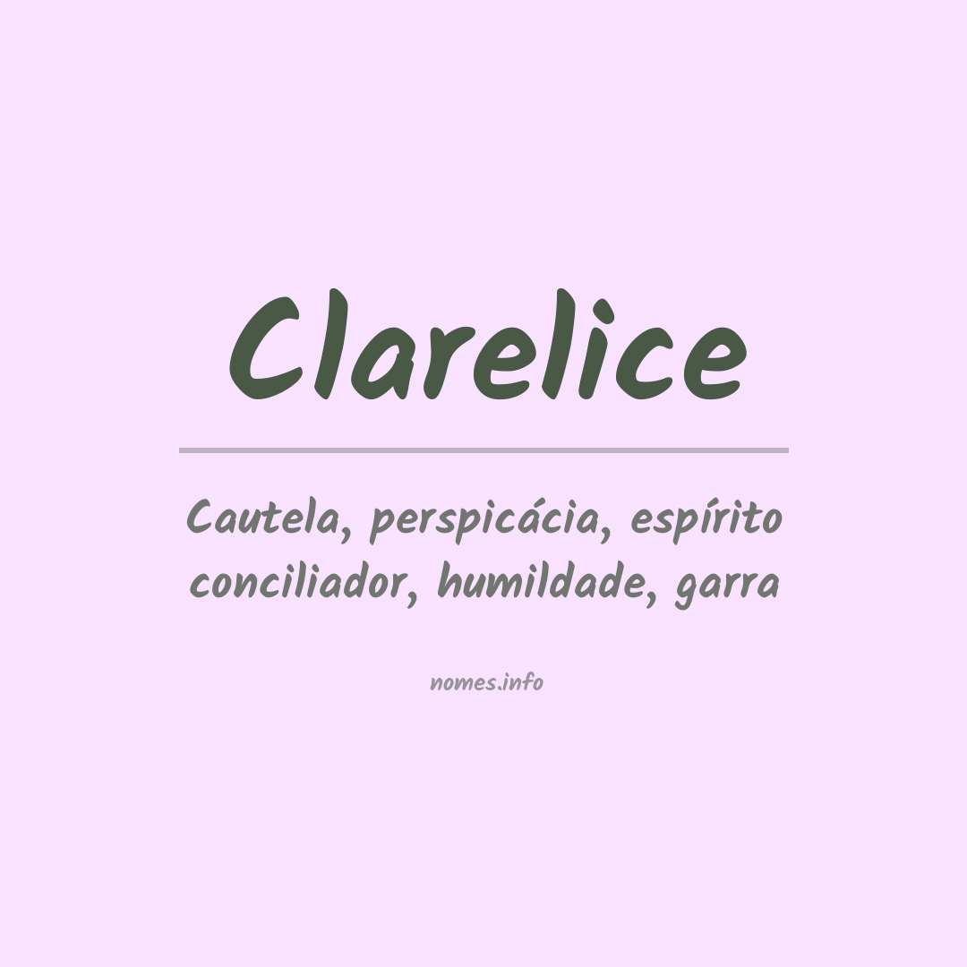Significado do nome Clarelice