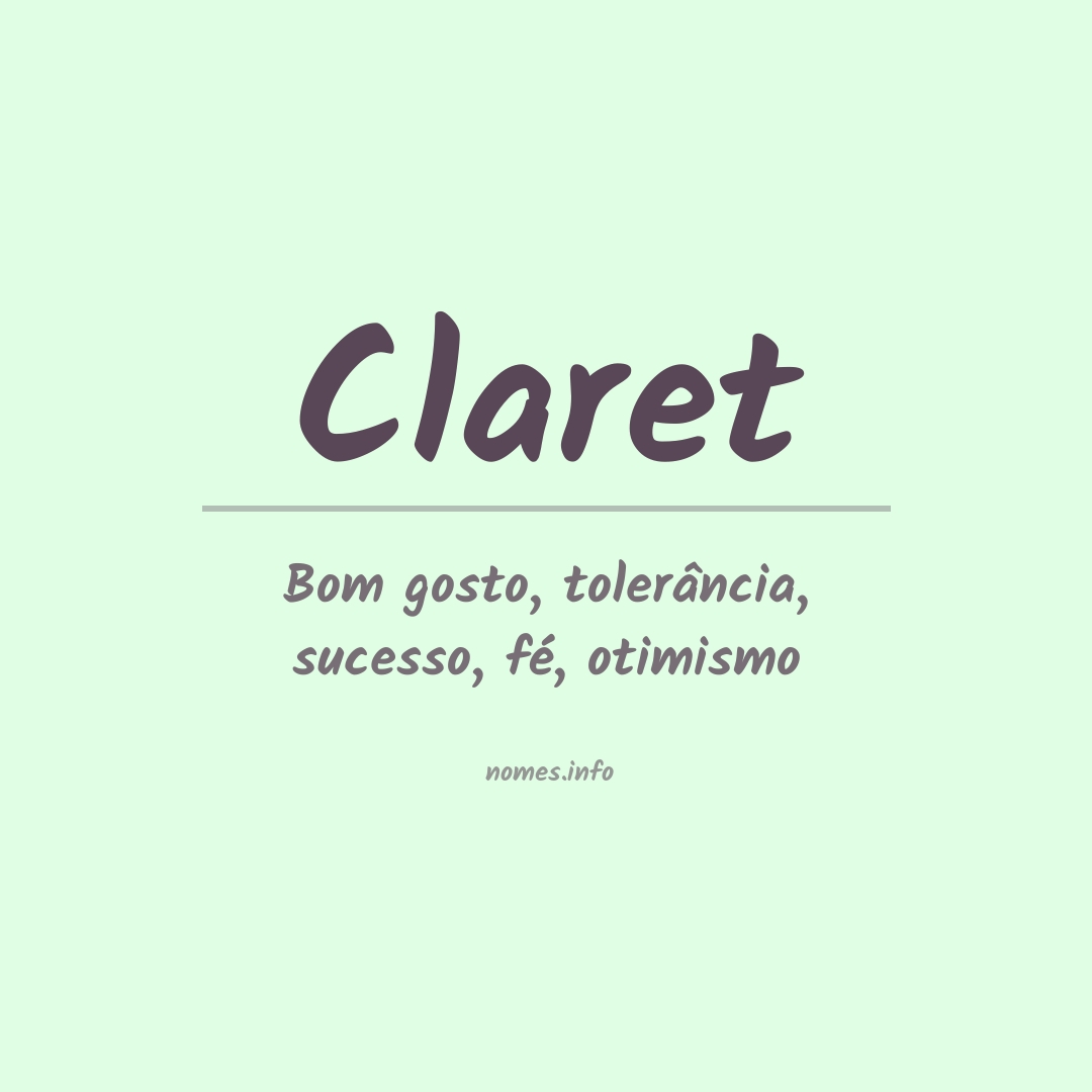 Significado do nome Claret
