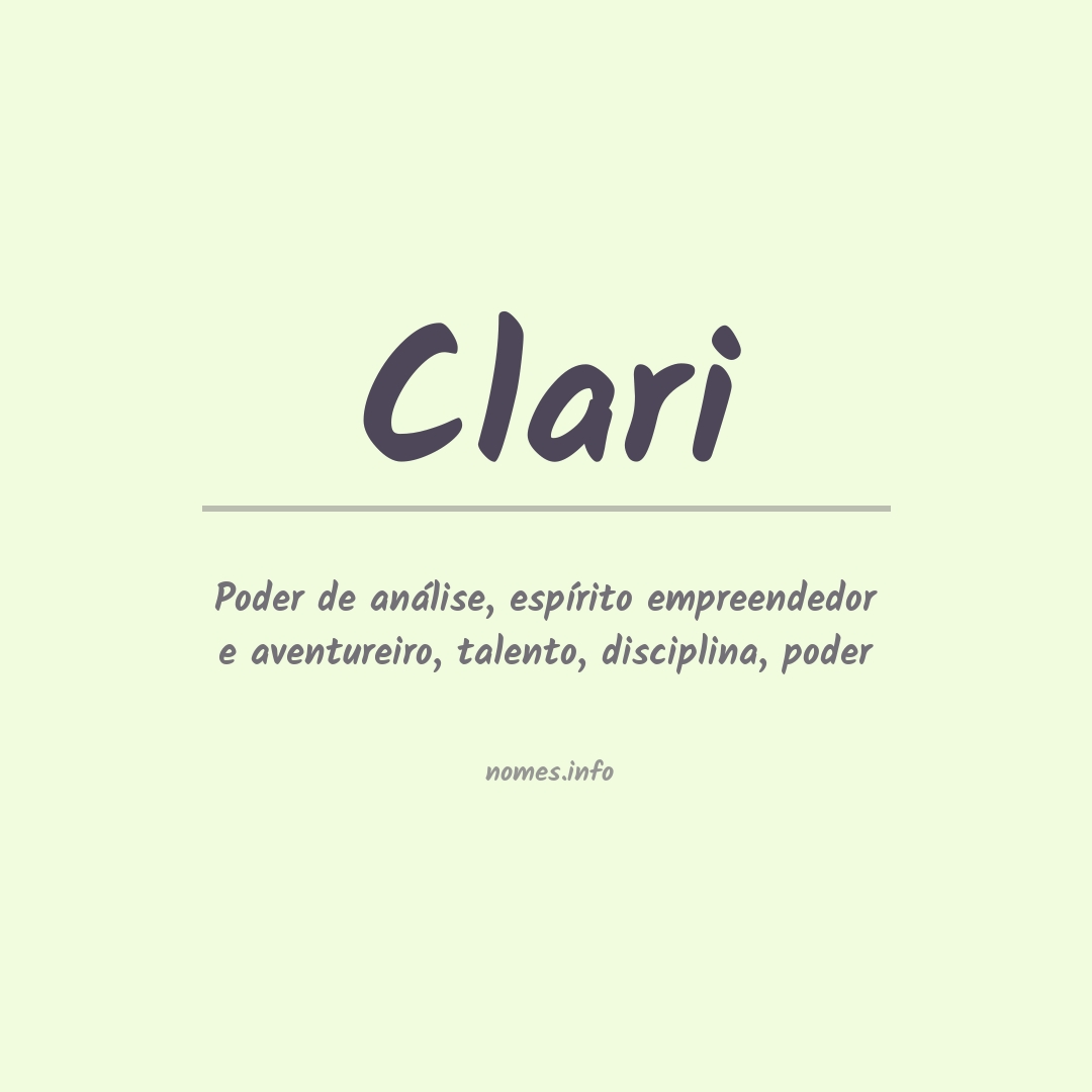 Significado do nome Clari