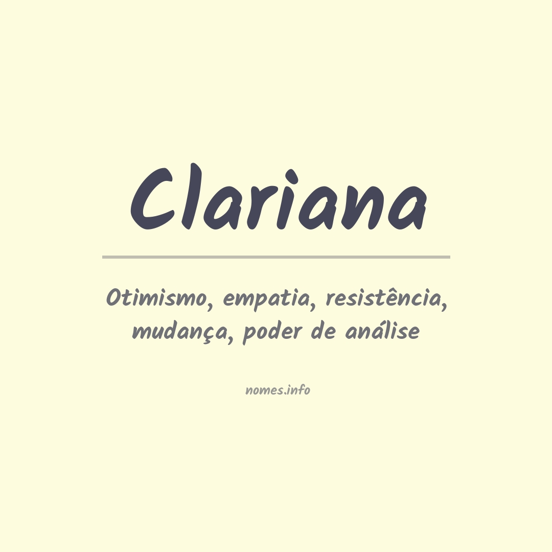 Significado do nome Clariana