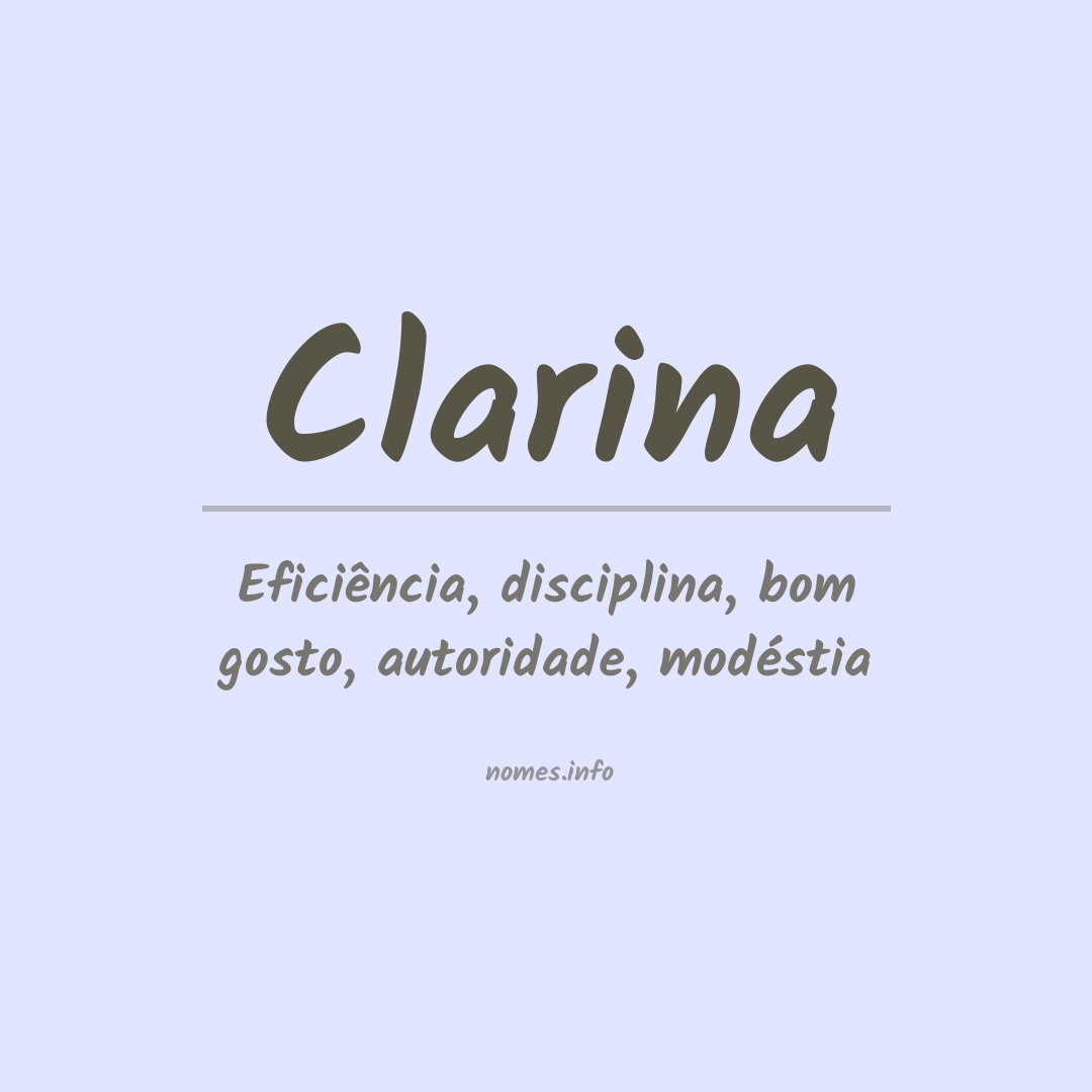 Significado do nome Clarina