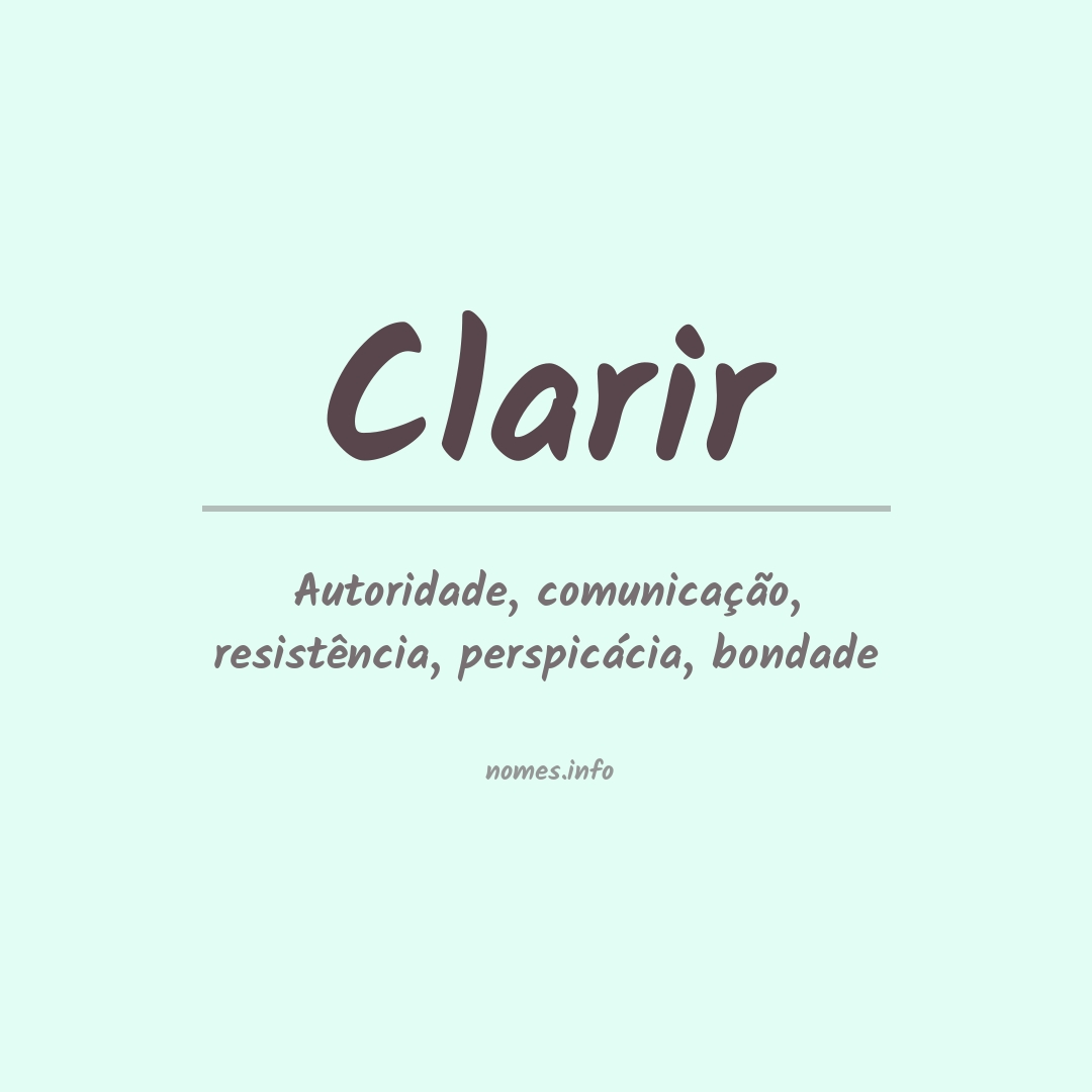 Significado do nome Clarir