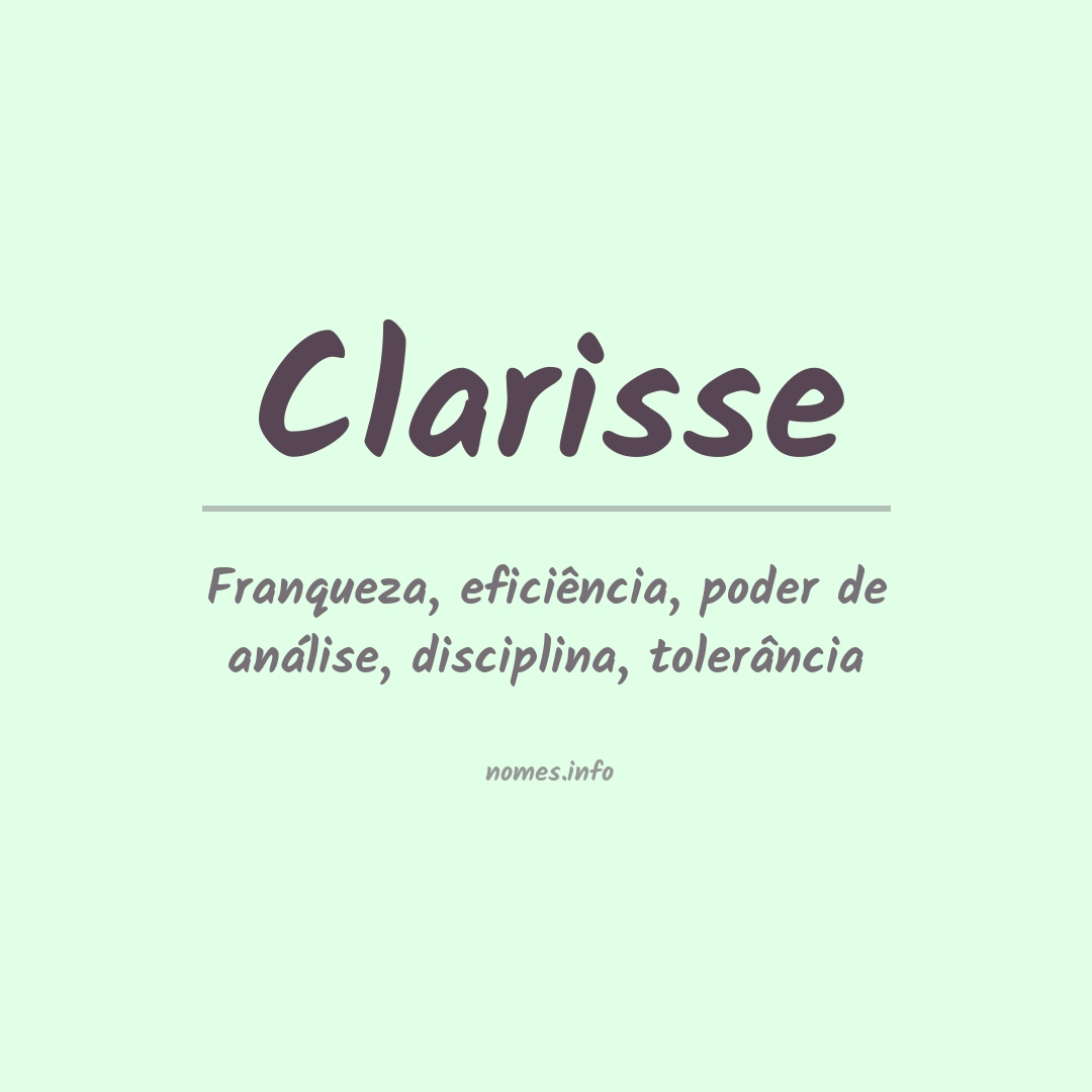 Significado do nome Clarisse