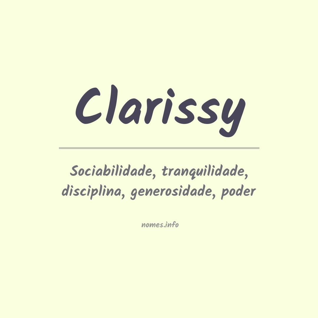 Significado do nome Clarissy