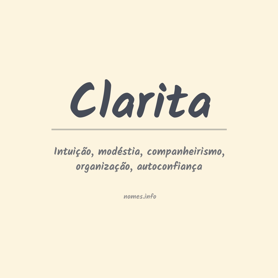Significado do nome Clarita