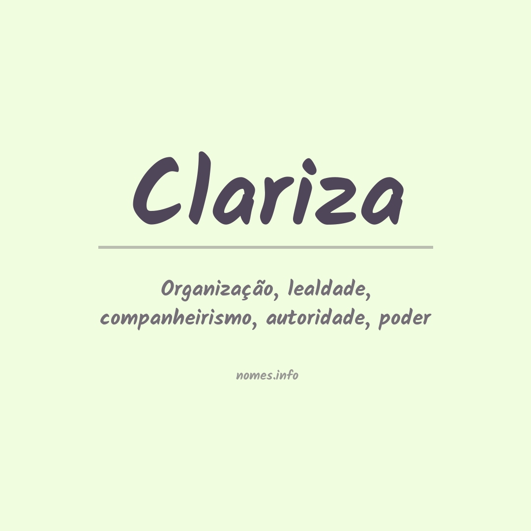 Significado do nome Clariza