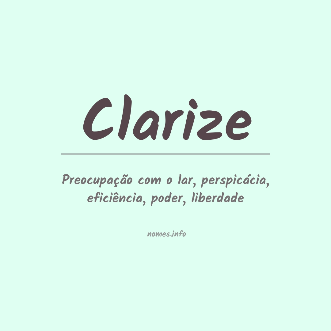 Significado do nome Clarize