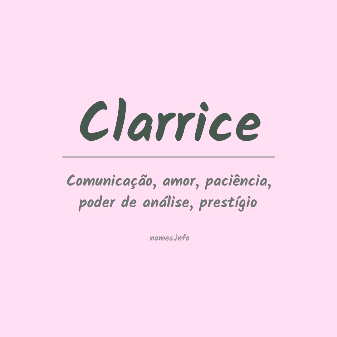Significado do nome Clarrice