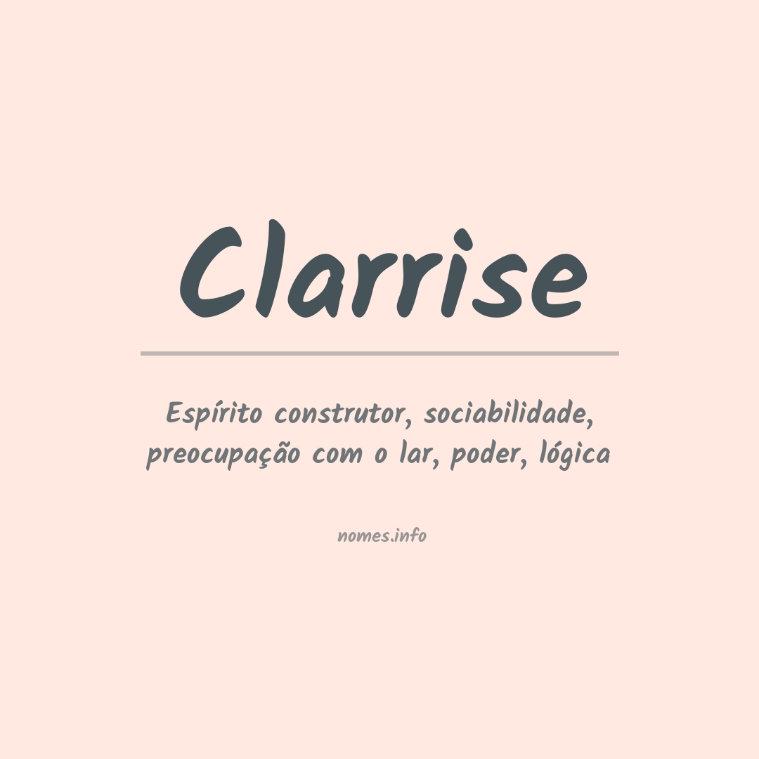 Significado do nome Clarrise