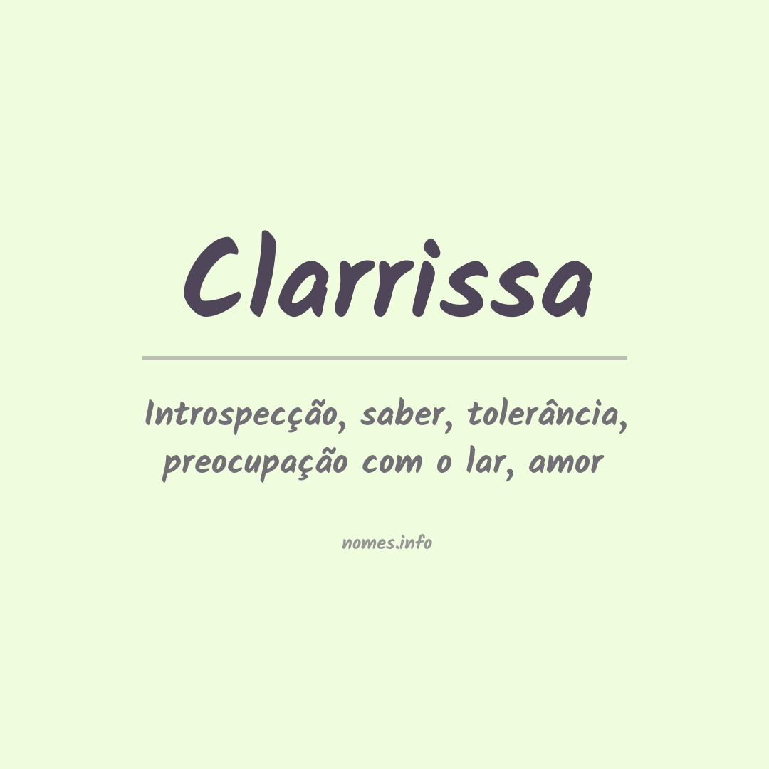 Significado do nome Clarrissa
