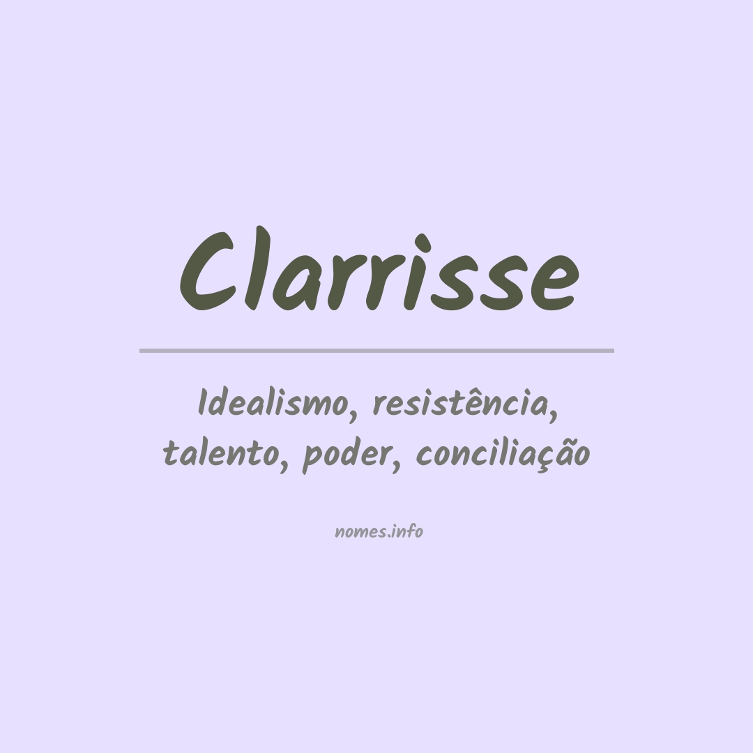 Significado do nome Clarrisse