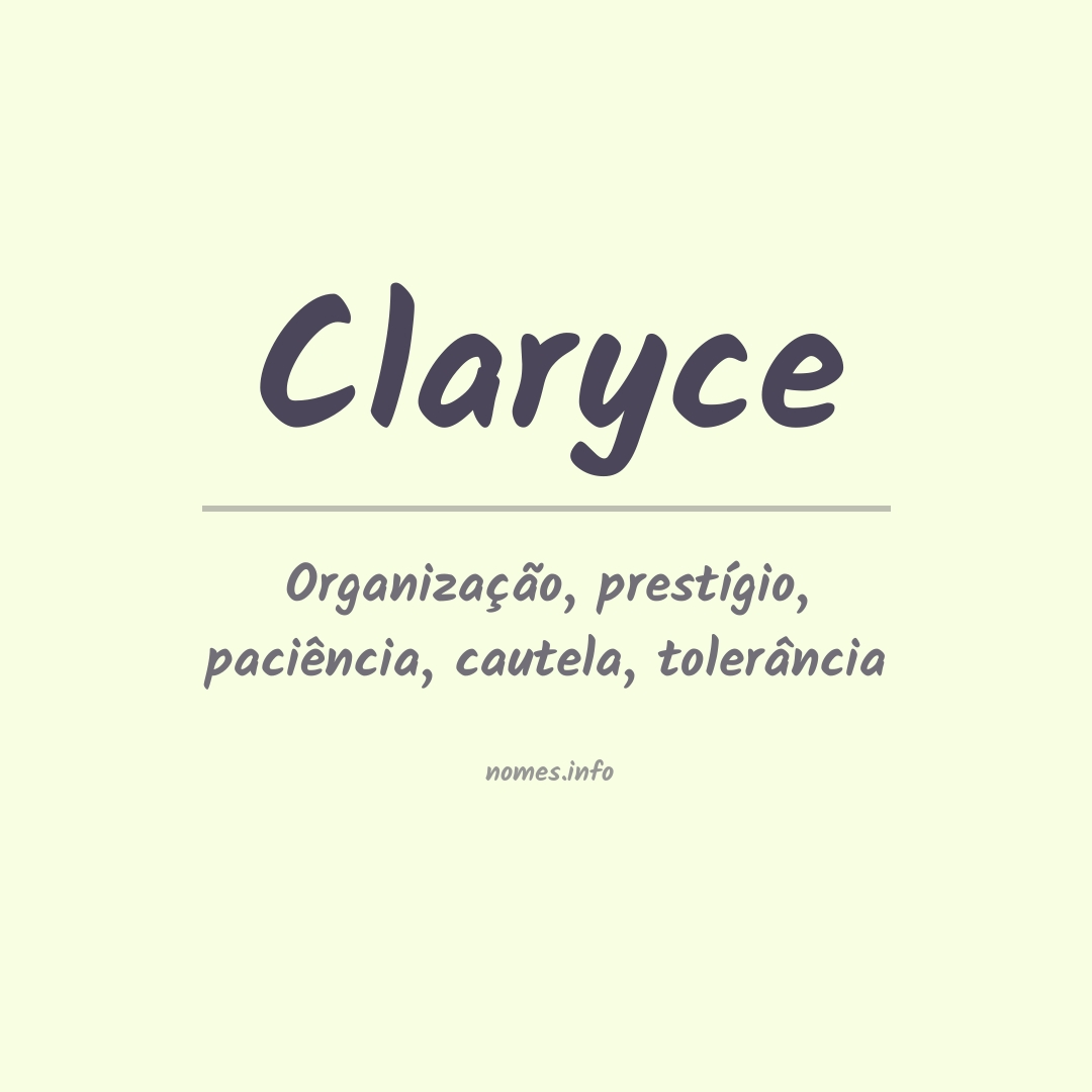 Significado do nome Claryce