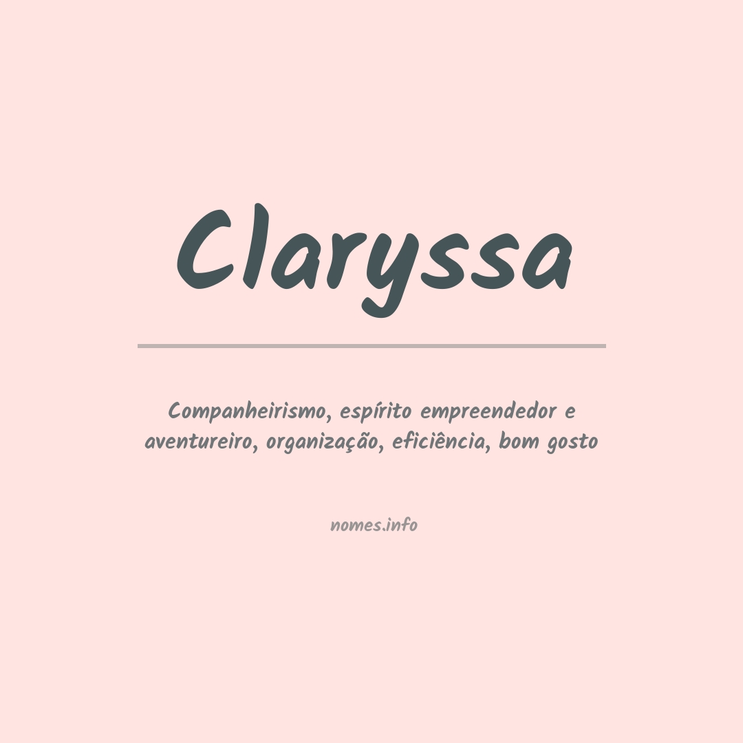 Significado do nome Claryssa