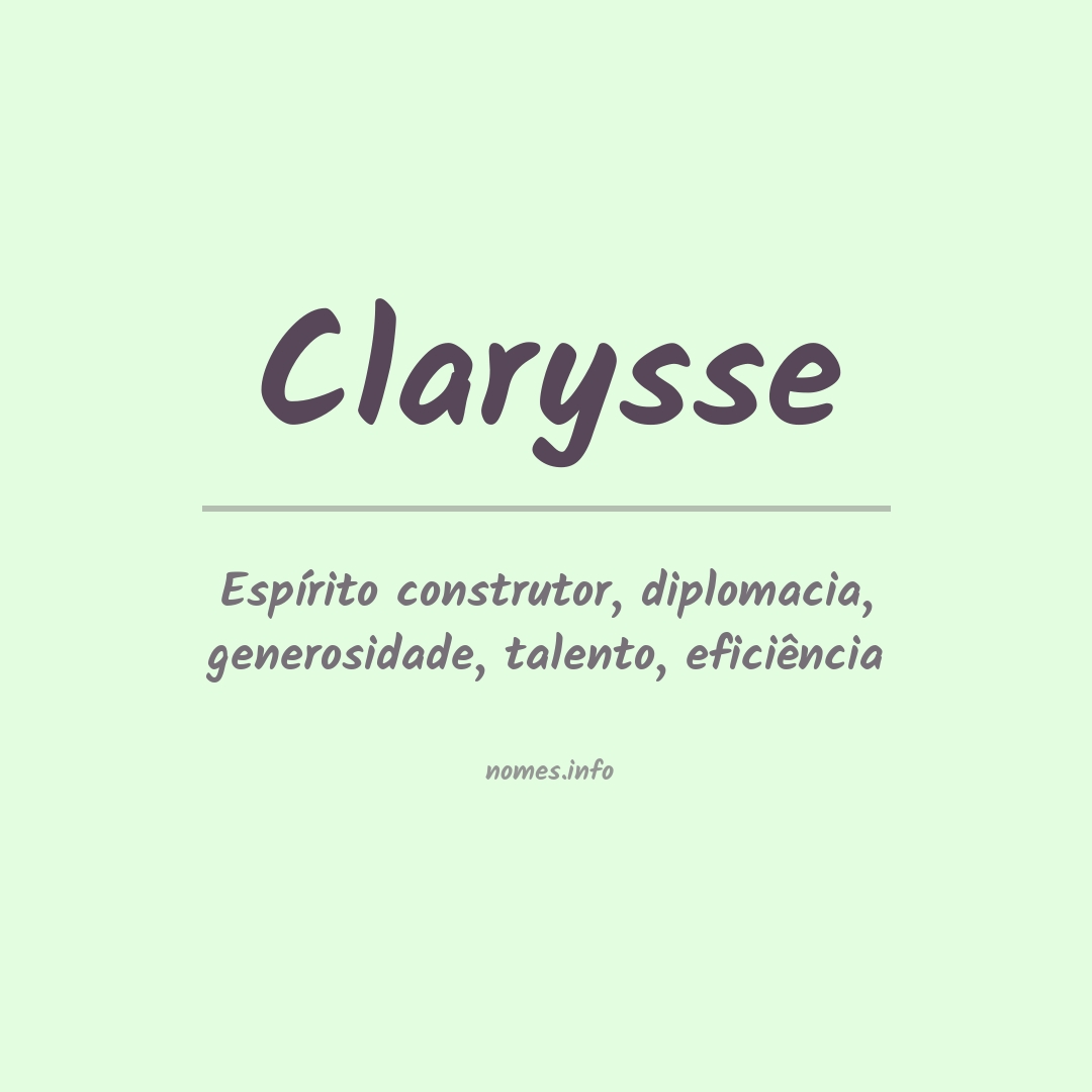 Significado do nome Clarysse