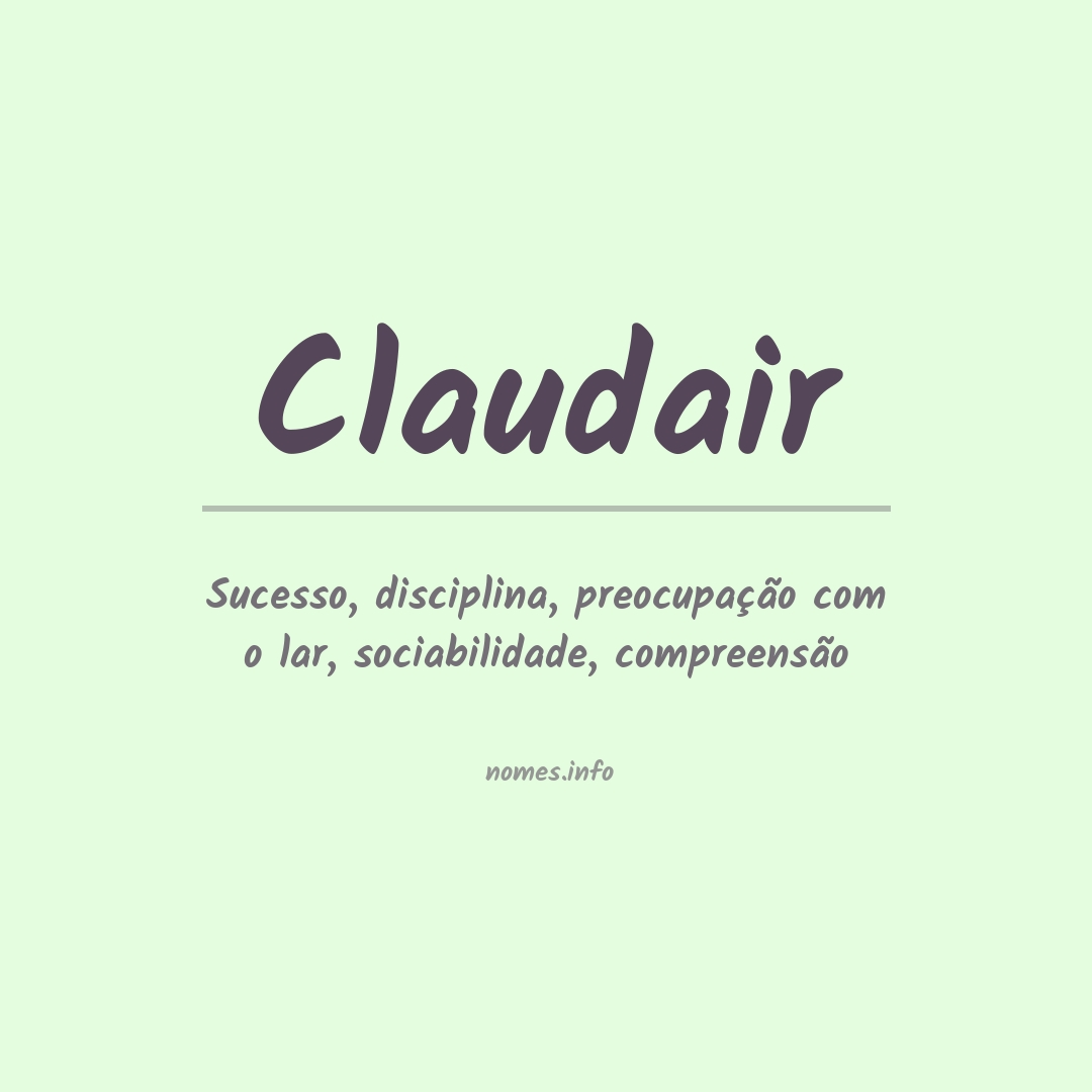 Significado do nome Claudair