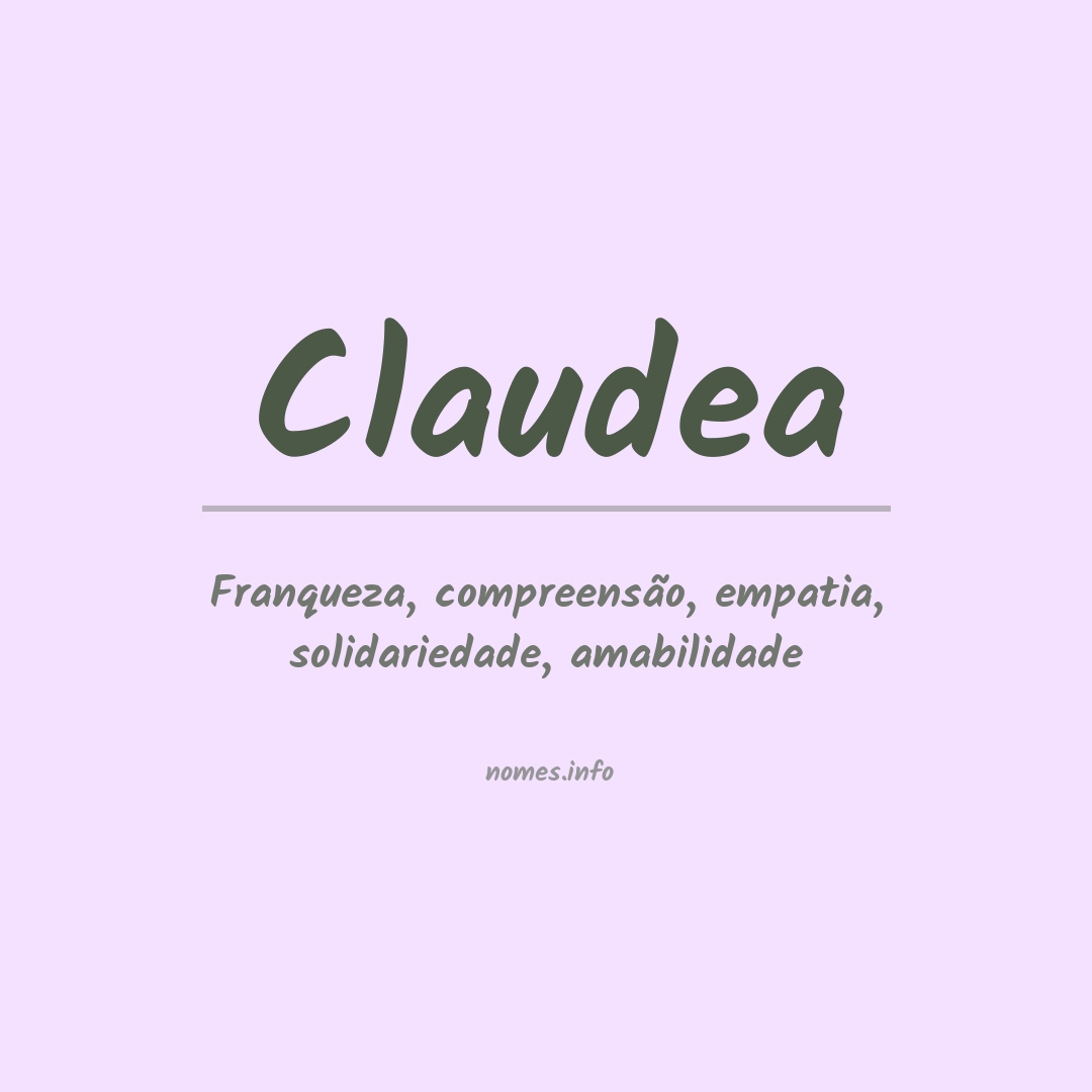 Significado do nome Claudea