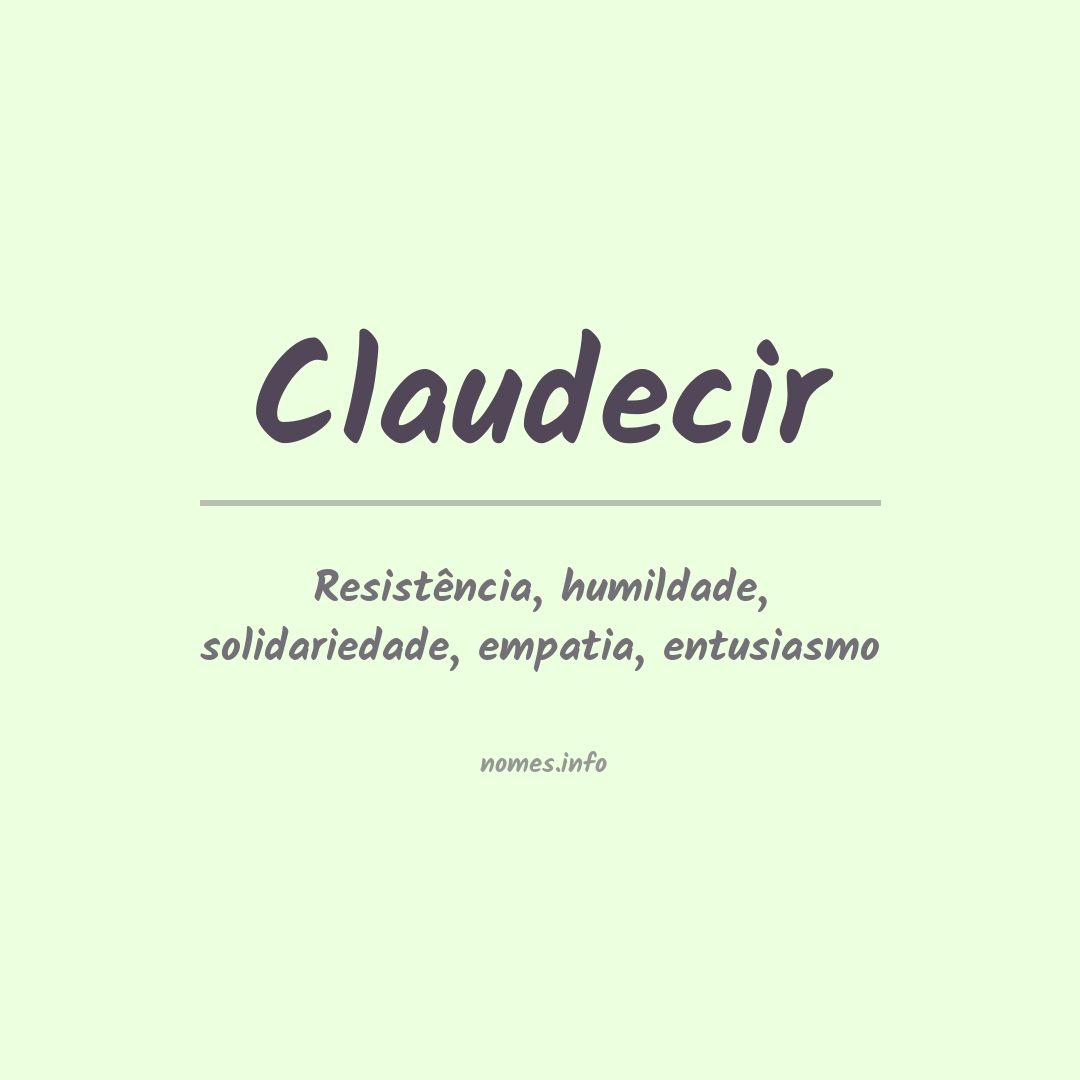 Significado do nome Claudecir