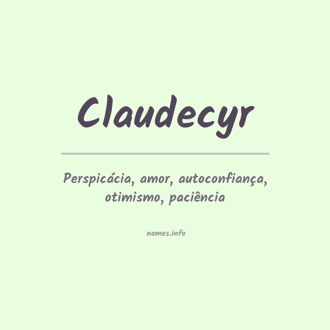 Significado do nome Claudecyr