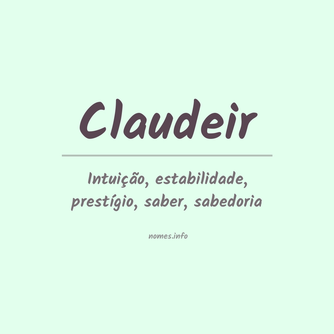 Significado do nome Claudeir