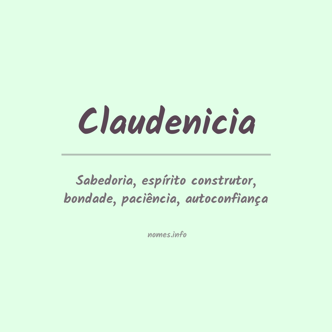 Significado do nome Claudenicia