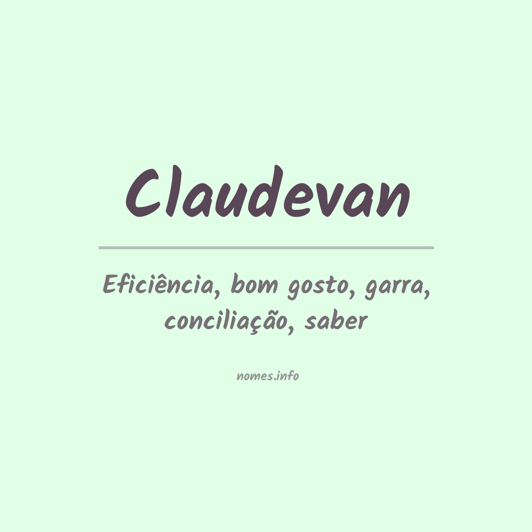 Significado do nome Claudevan