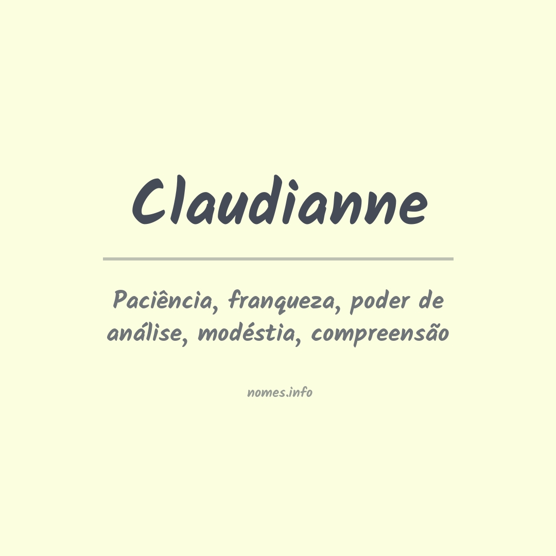 Significado do nome Claudianne