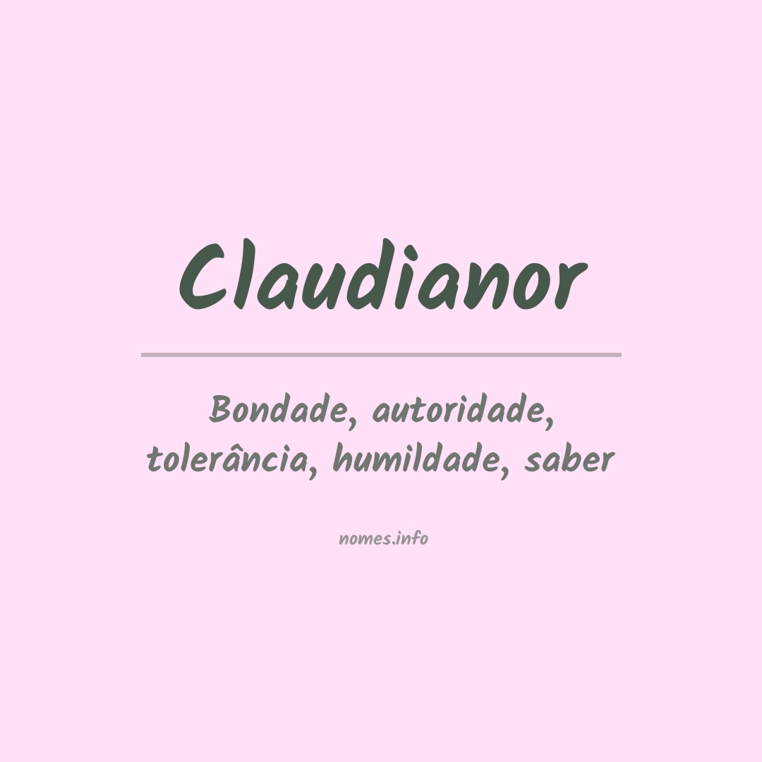 Significado do nome Claudianor