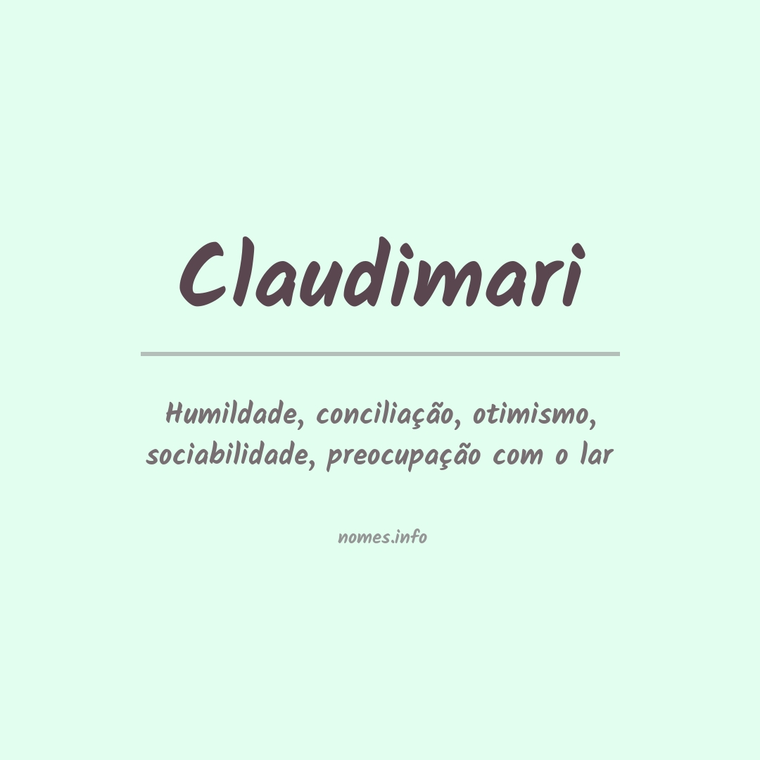 Significado do nome Claudimari