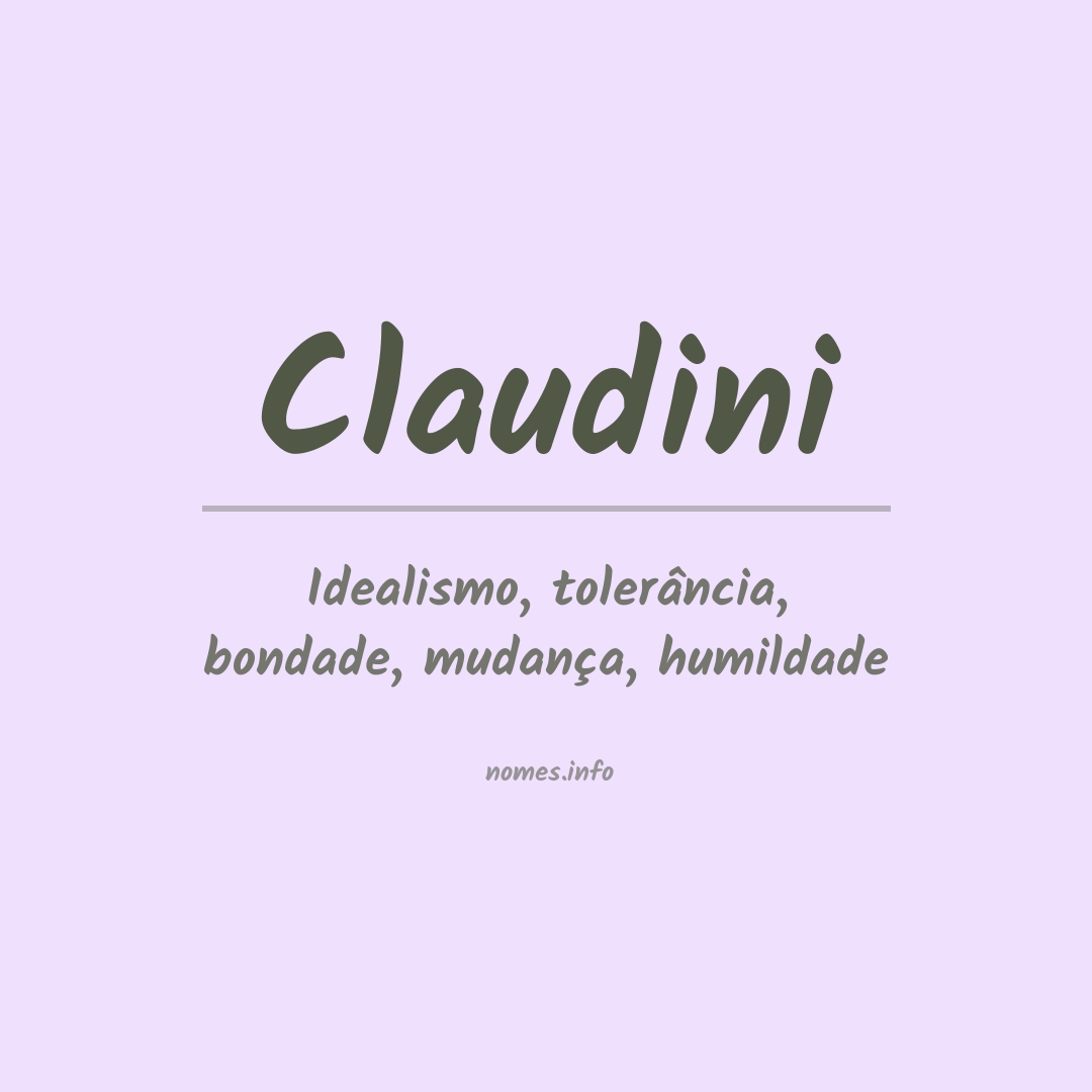 Significado do nome Claudini