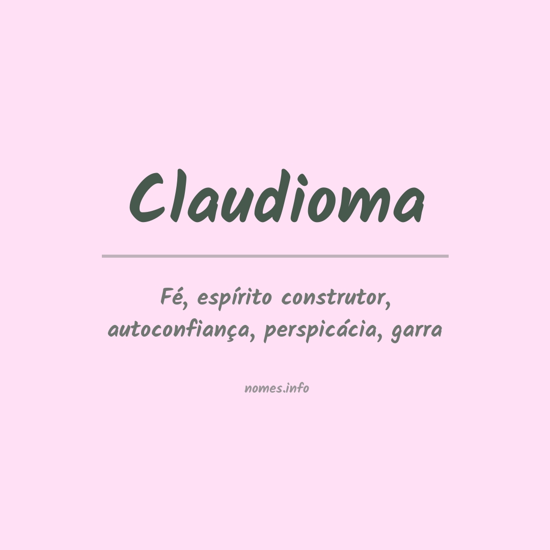 Significado do nome Claudioma