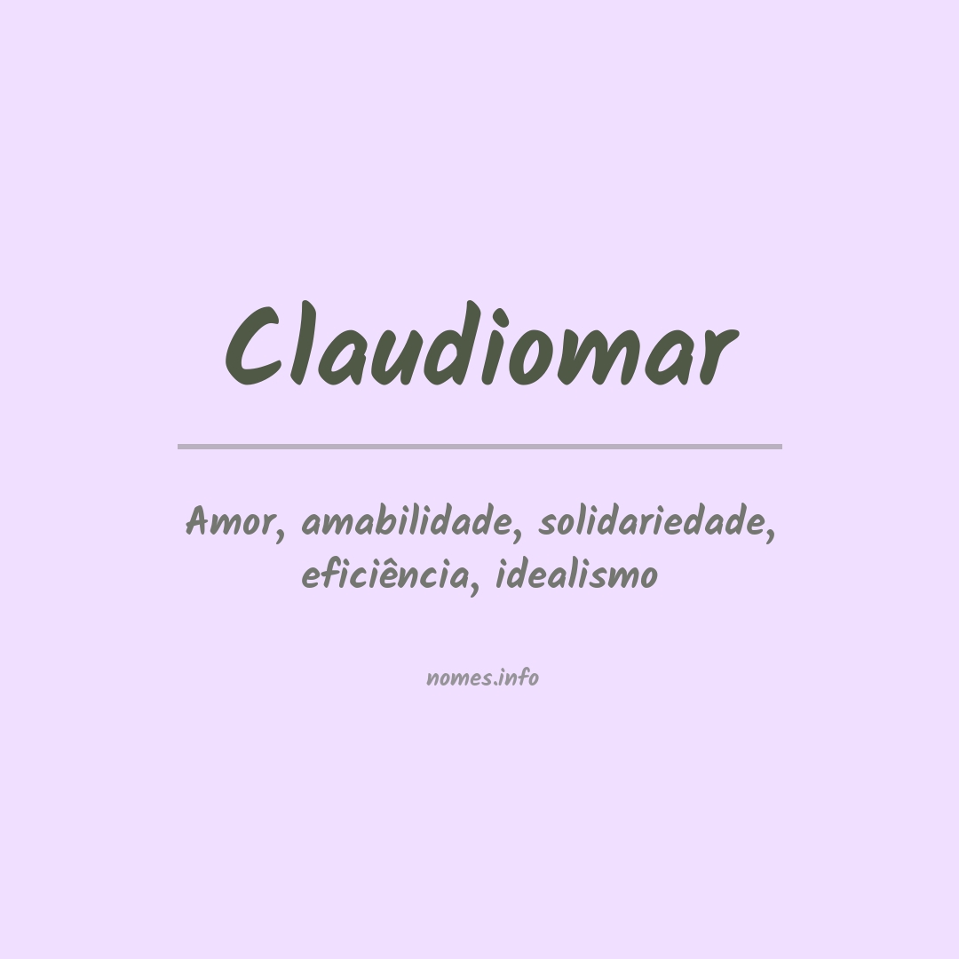 Significado do nome Claudiomar