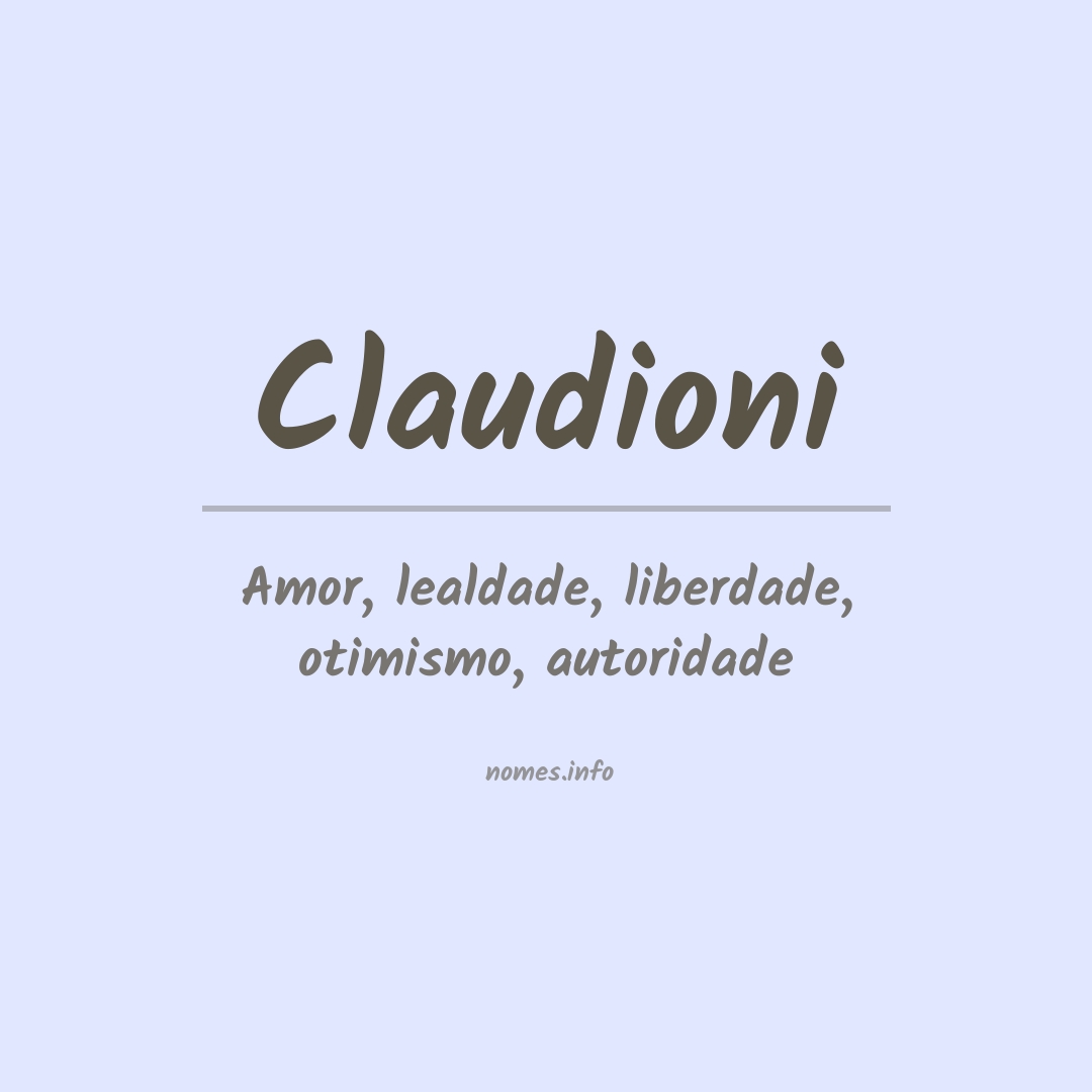 Significado do nome Claudioni