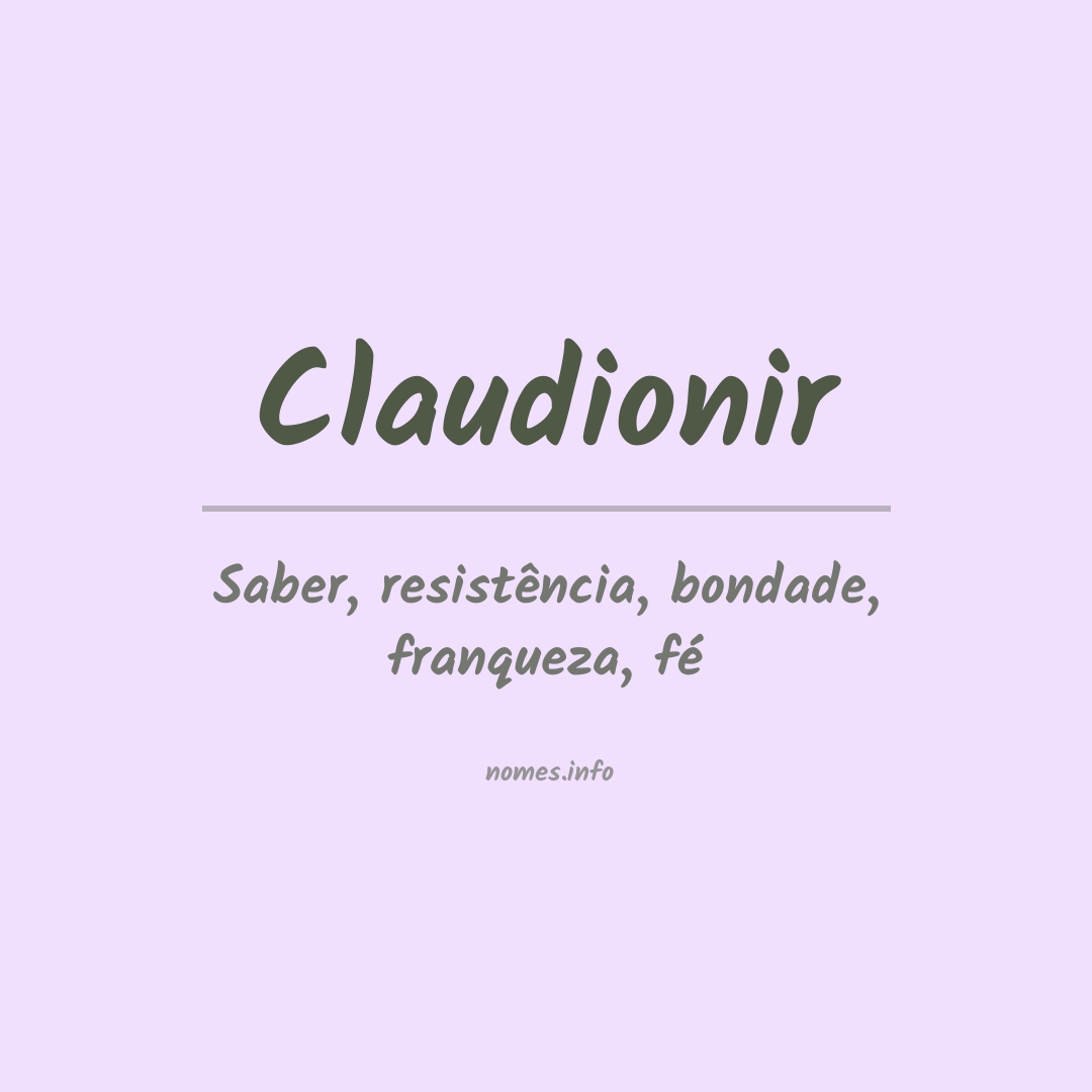 Significado do nome Claudionir