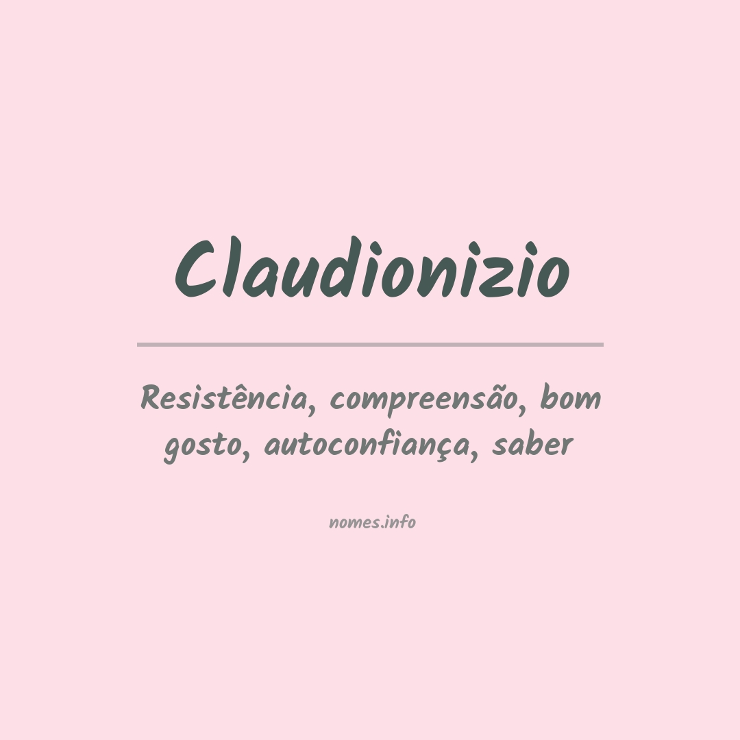 Significado do nome Claudionizio