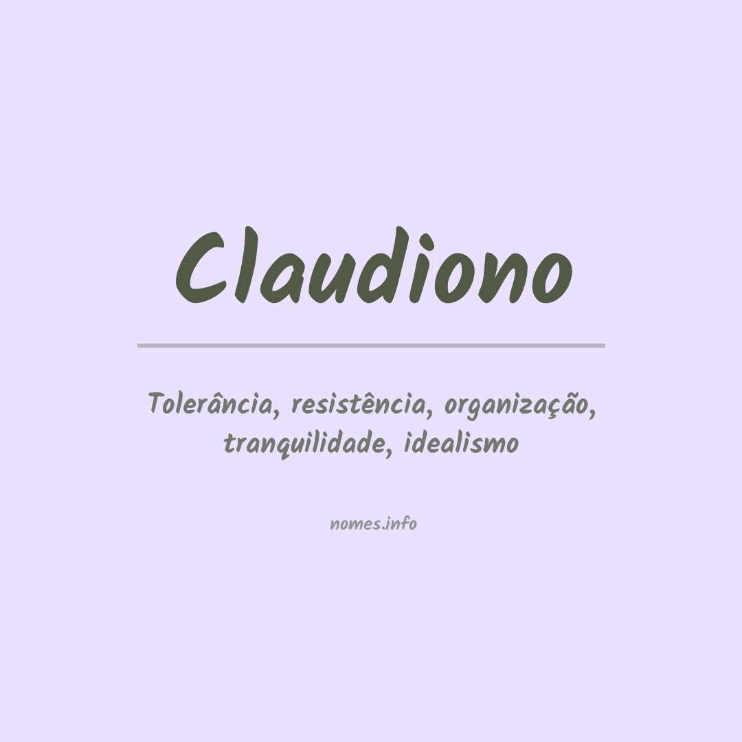 Significado do nome Claudiono