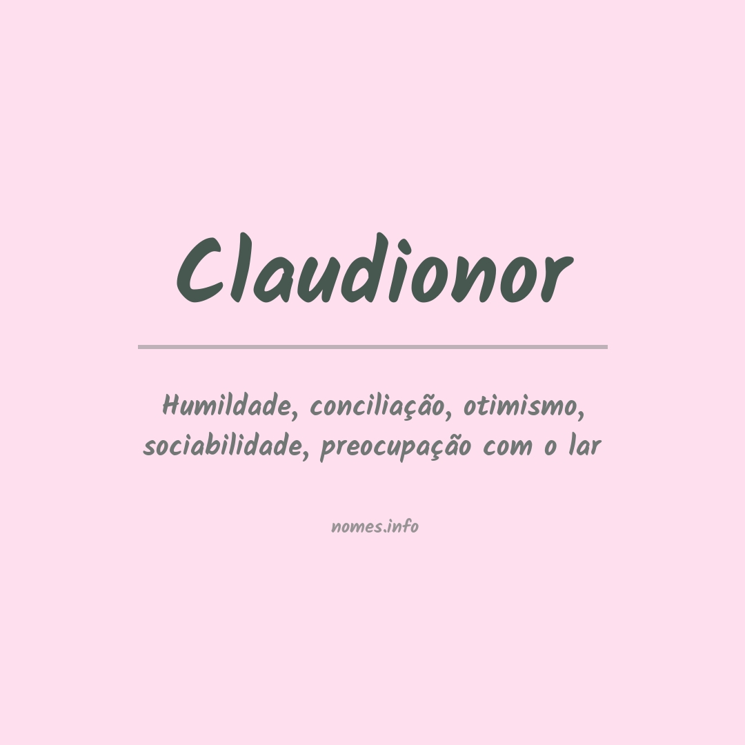 Significado do nome Claudionor