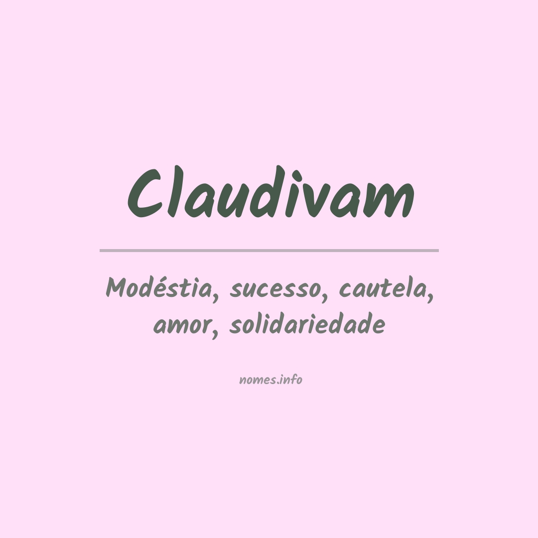 Significado do nome Claudivam