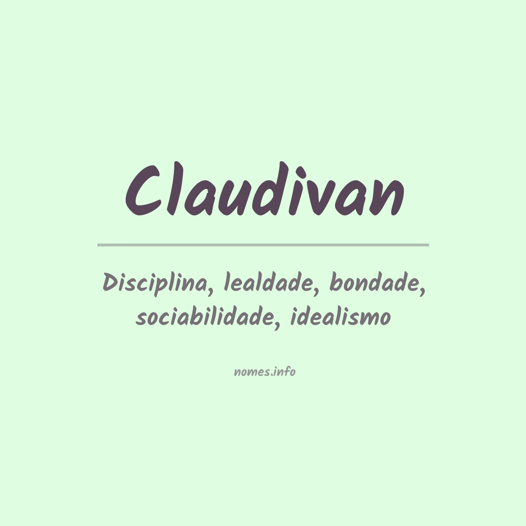Significado do nome Claudivan