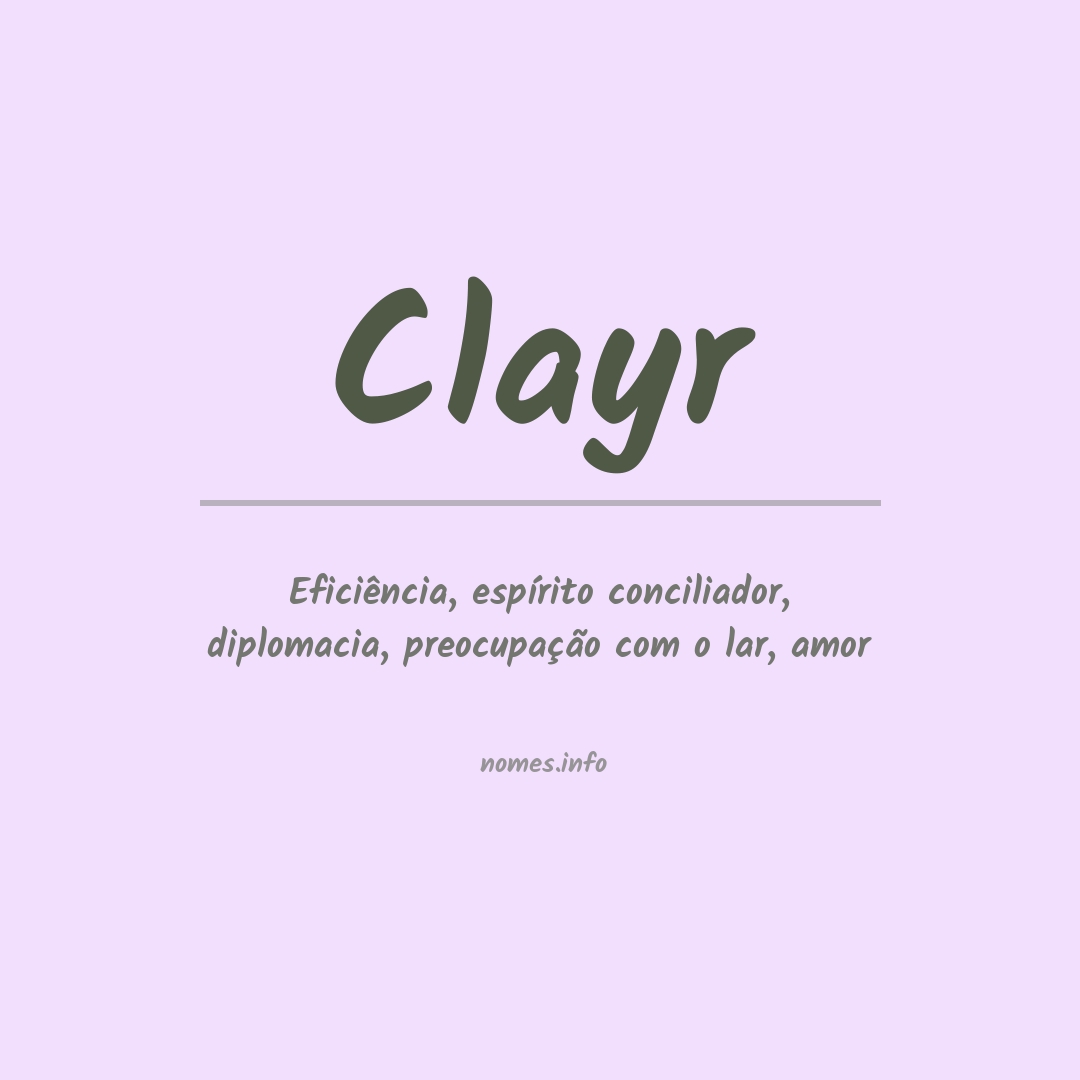 Significado do nome Clayr