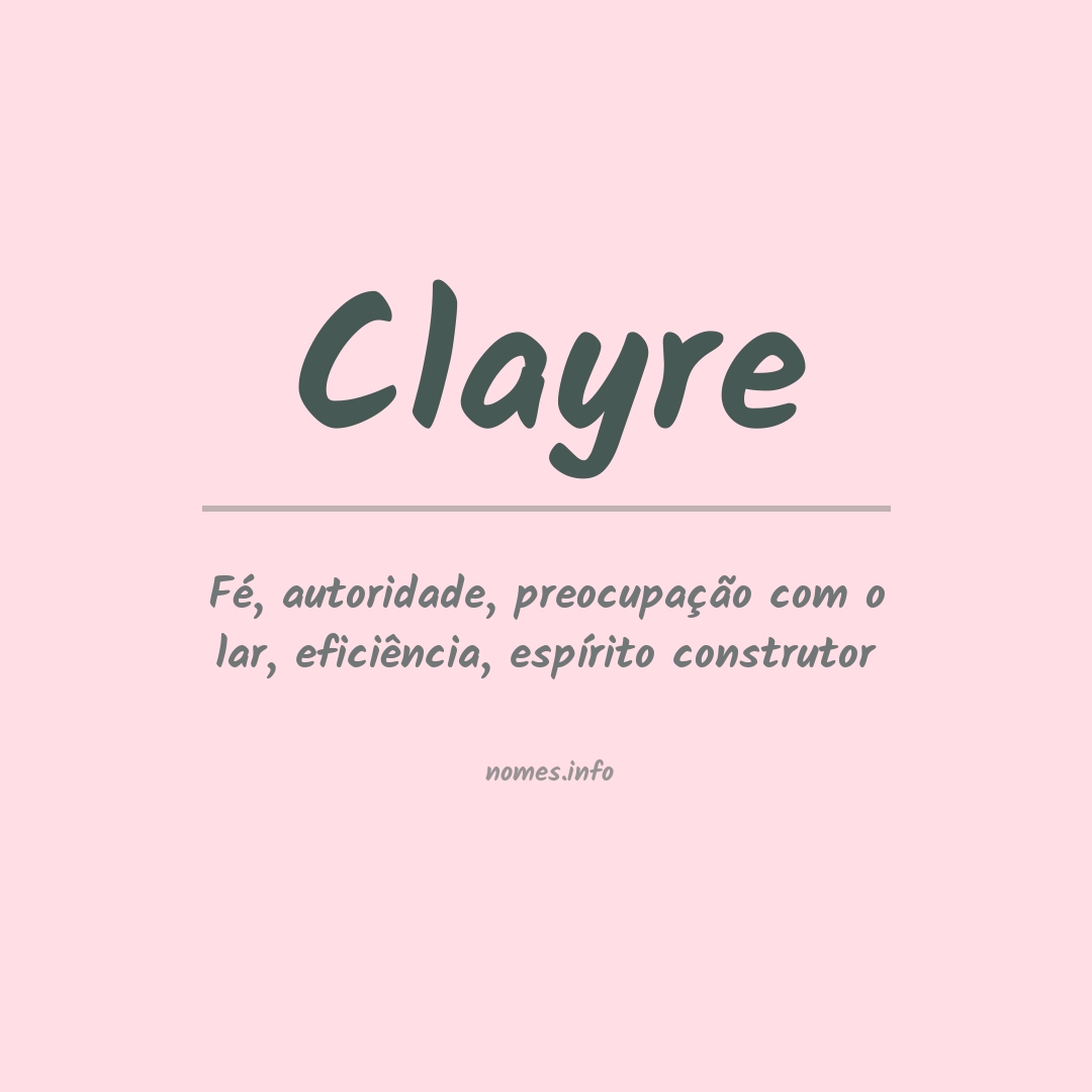 Significado do nome Clayre