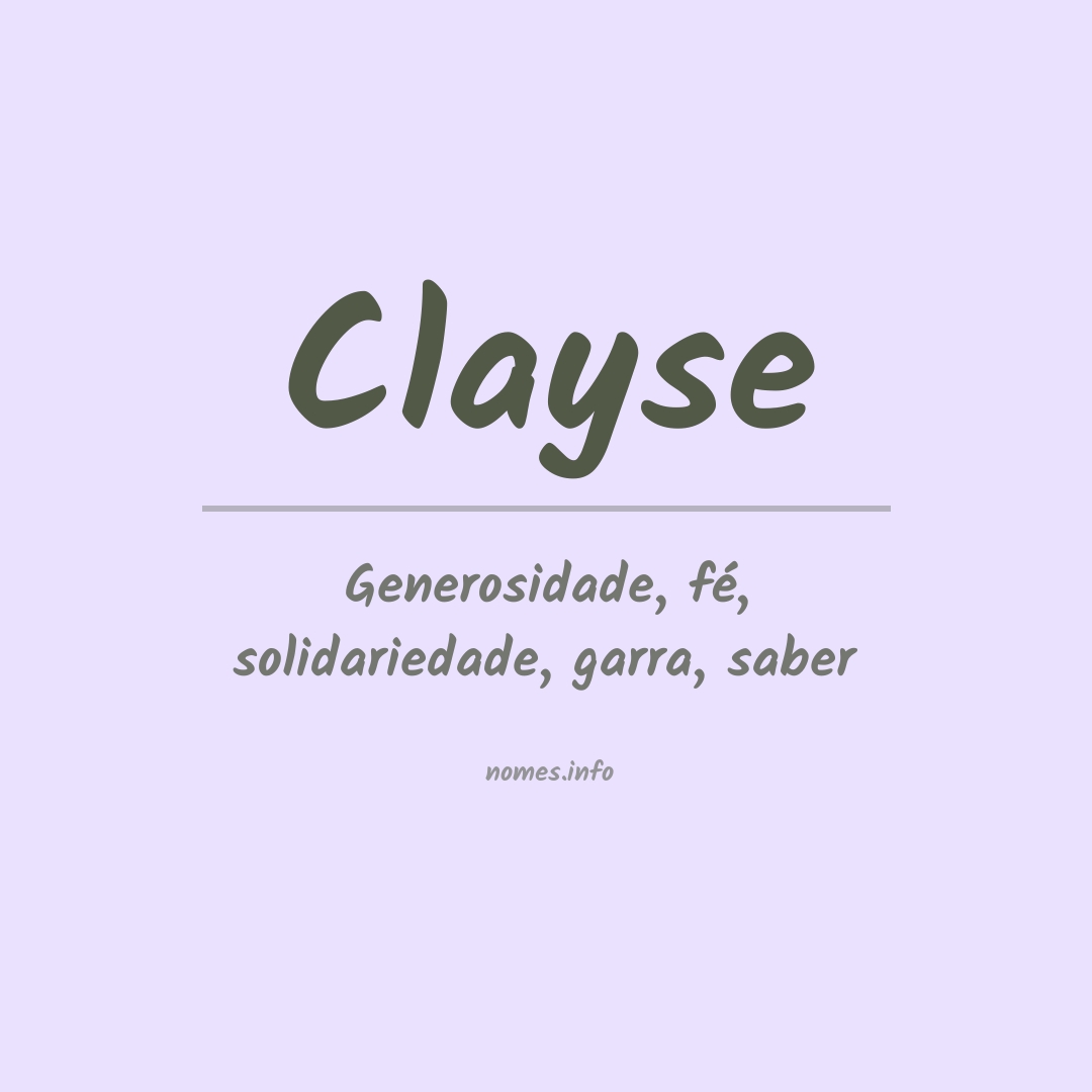 Significado do nome Clayse