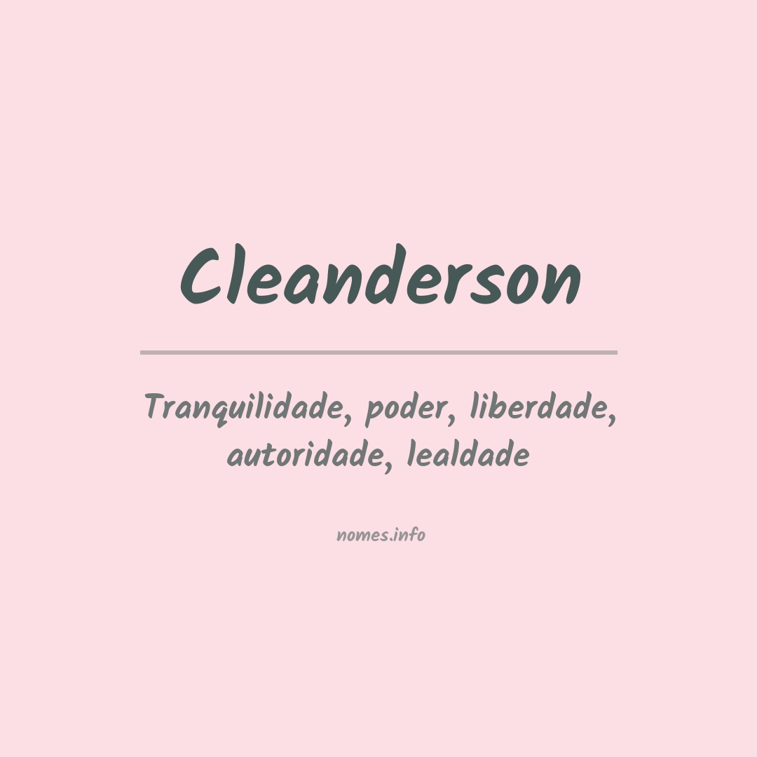 Significado do nome Cleanderson