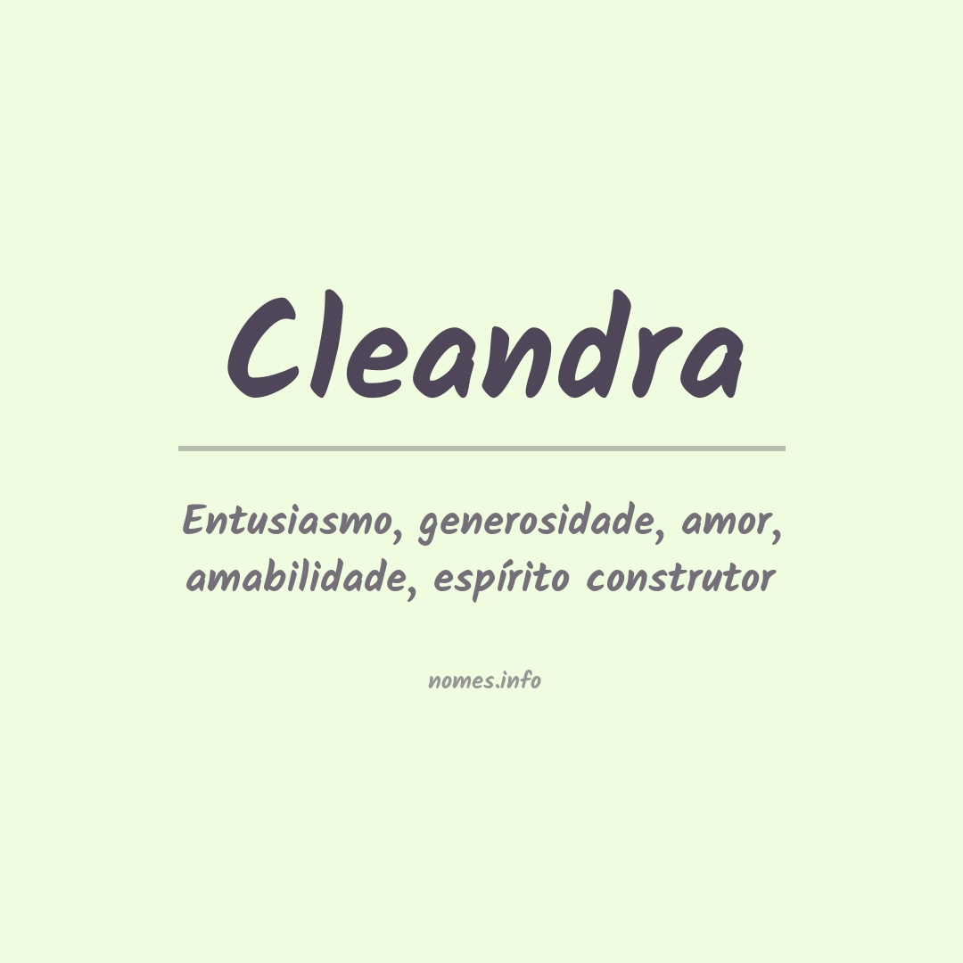 Significado do nome Cleandra
