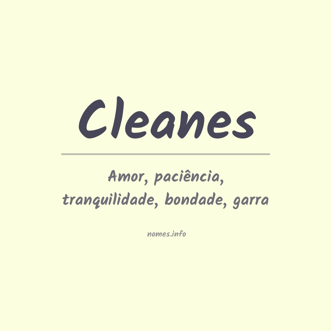 Significado do nome Cleanes