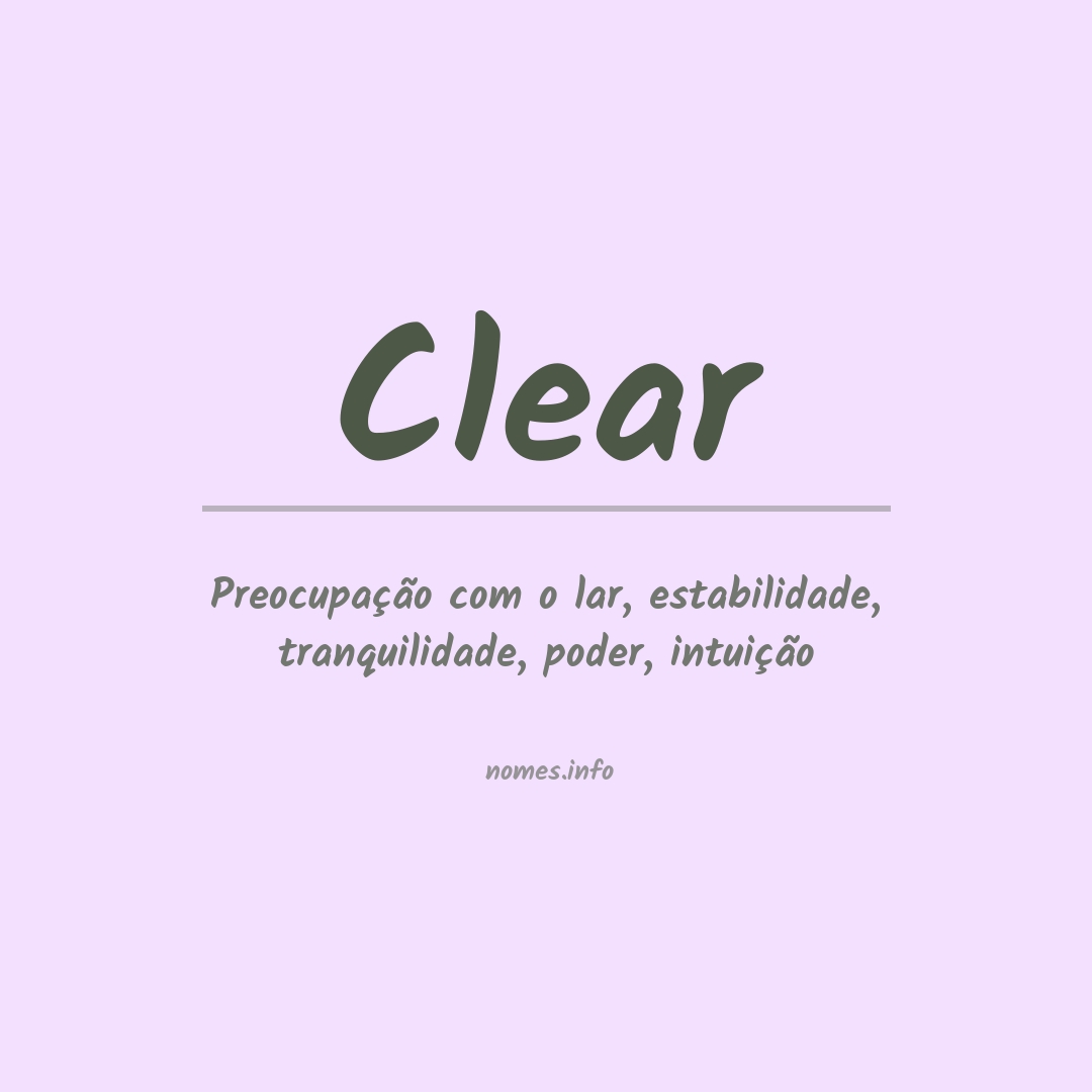 Significado do nome Clear