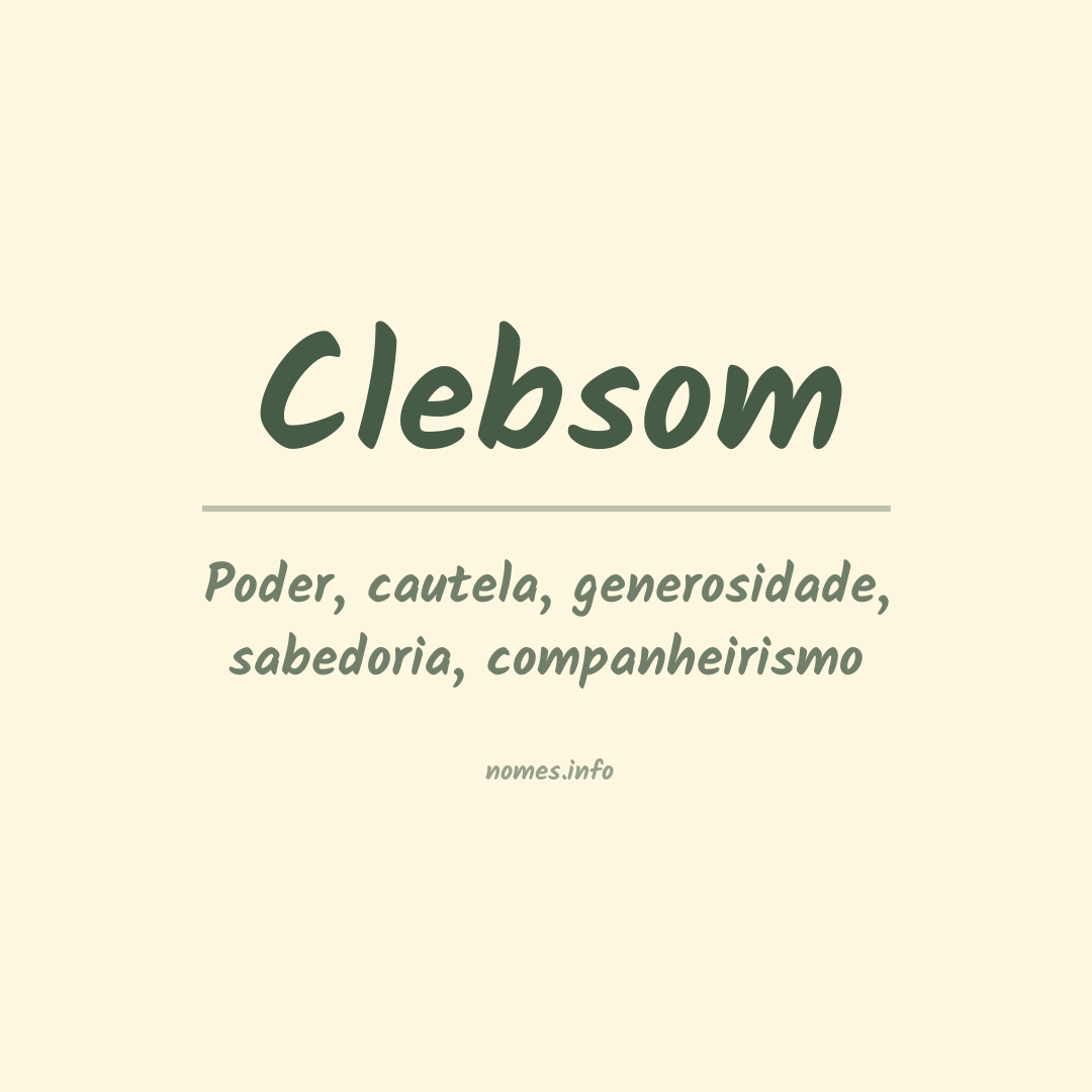 Significado do nome Clebsom